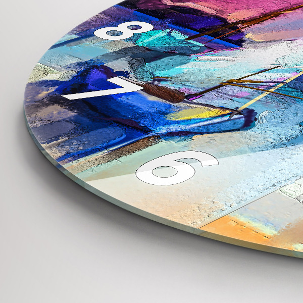 Ceas rotund de perete din sticlă Peisaj marin