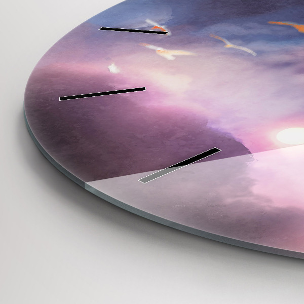 Ceas rotund de perete din sticlă Băiat cu aripi