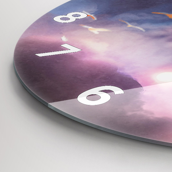 Ceas rotund de perete din sticlă Băiat cu aripi