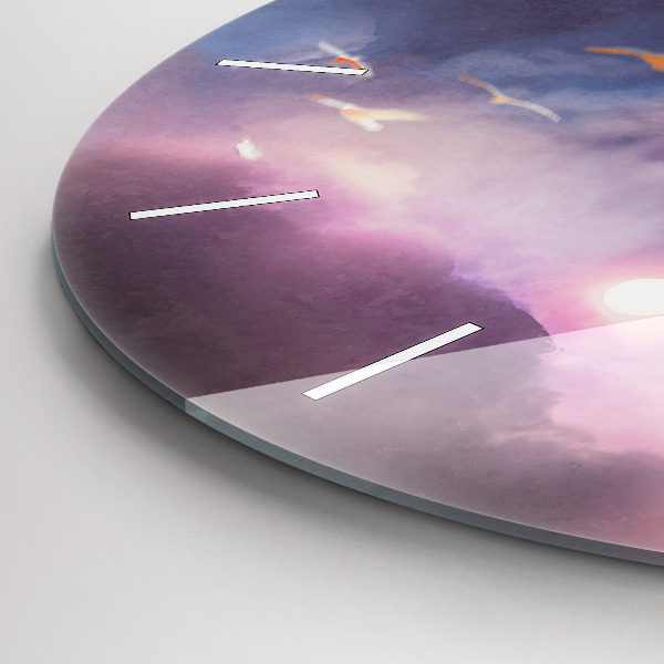 Ceas rotund de perete din sticlă Băiat cu aripi