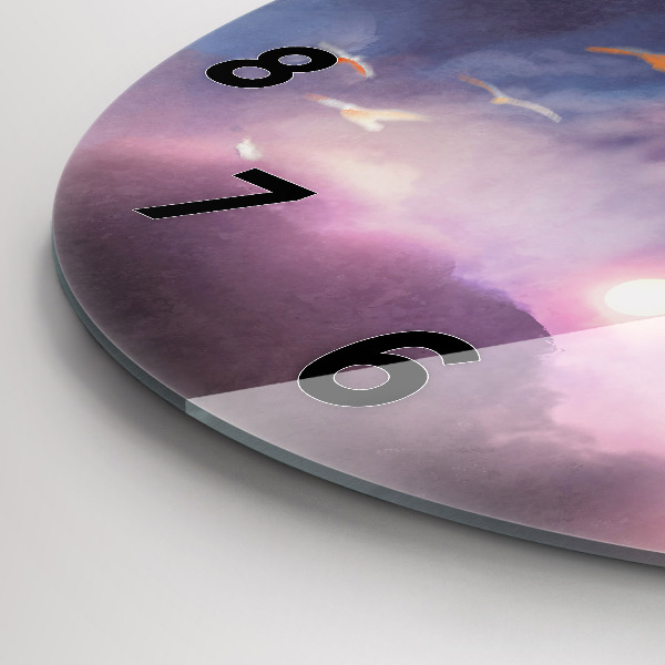 Ceas rotund de perete din sticlă Băiat cu aripi