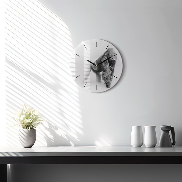 Ceas rotund de perete din sticlă Colecție de artă animale