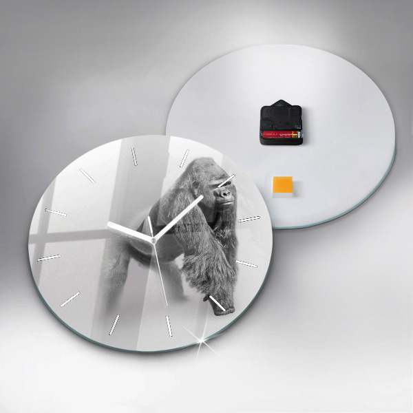 Ceas rotund de perete din sticlă Colecție de artă animale