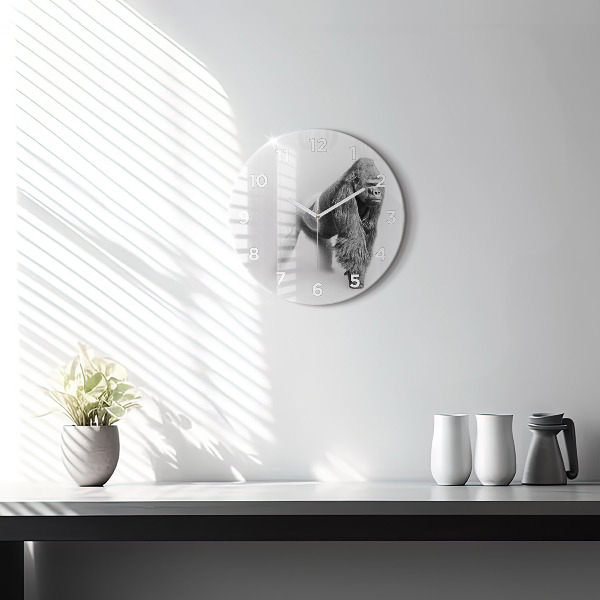 Ceas rotund de perete din sticlă Colecție de artă animale