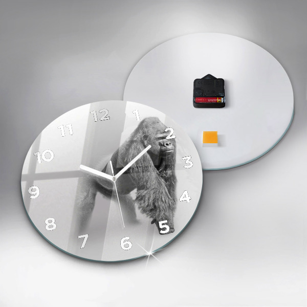 Ceas rotund de perete din sticlă Colecție de artă animale