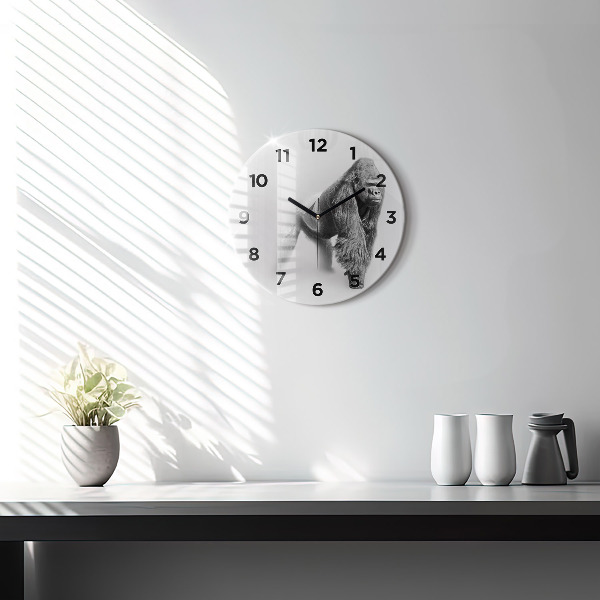 Ceas rotund de perete din sticlă Colecție de artă animale