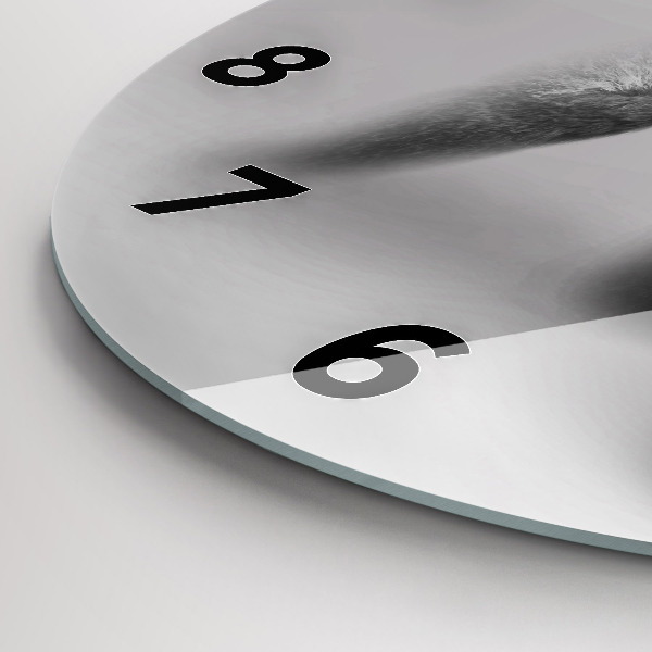 Ceas rotund de perete din sticlă Colecție de artă animale