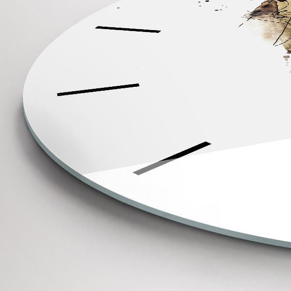 Ceas rotund de perete din sticlă Vedere abstractă