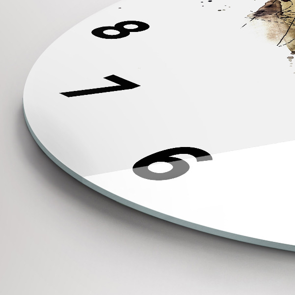 Ceas rotund de perete din sticlă Vedere abstractă