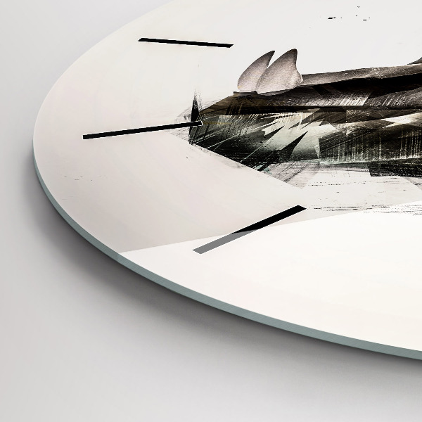 Ceas rotund de perete din sticlă portretul pictat al unui tigru