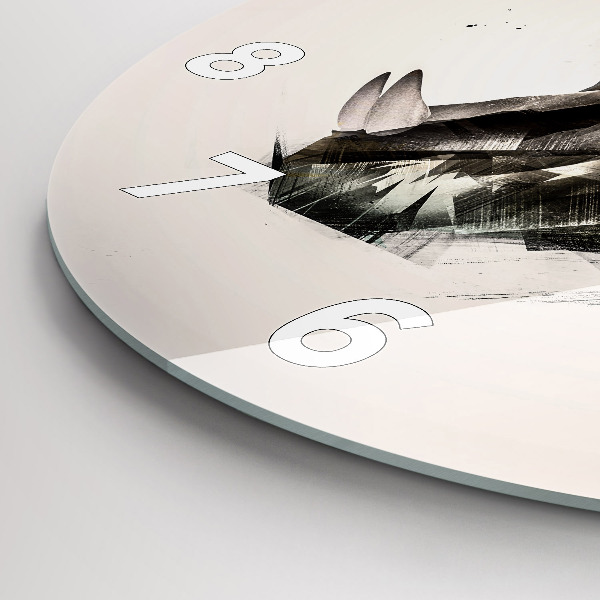 Ceas rotund de perete din sticlă portretul pictat al unui tigru