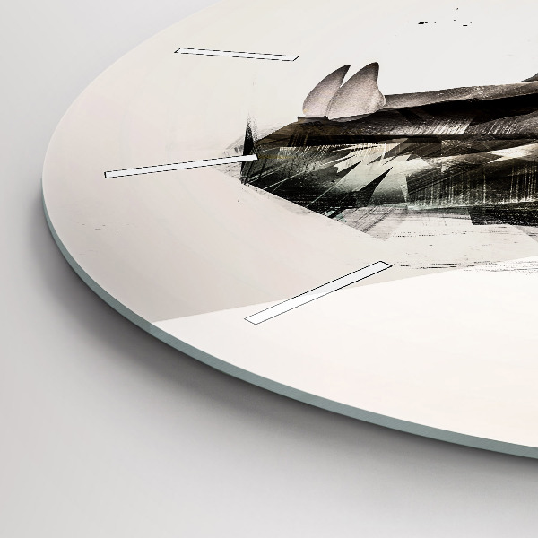 Ceas rotund de perete din sticlă portretul pictat al unui tigru