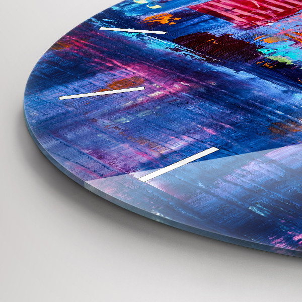 Ceas rotund de perete din sticlă Abstracția zgârie-norilor