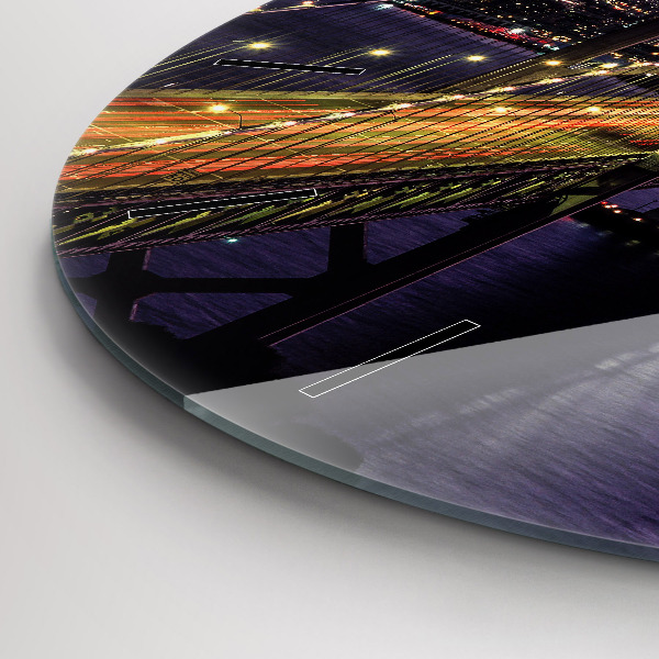 Ceas rotund de perete din sticlă Apus de soare din SUA