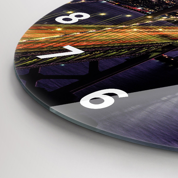 Ceas rotund de perete din sticlă Apus de soare din SUA