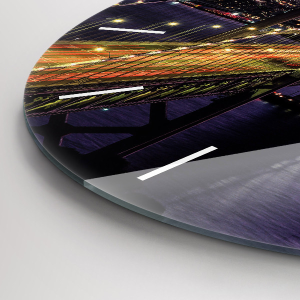 Ceas rotund de perete din sticlă Apus de soare din SUA