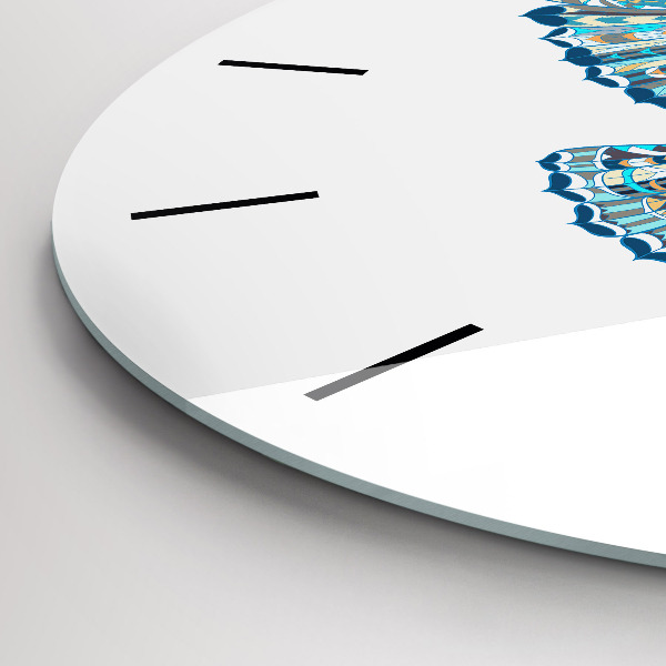 Ceas rotund de perete din sticlă Bufniță în zbor