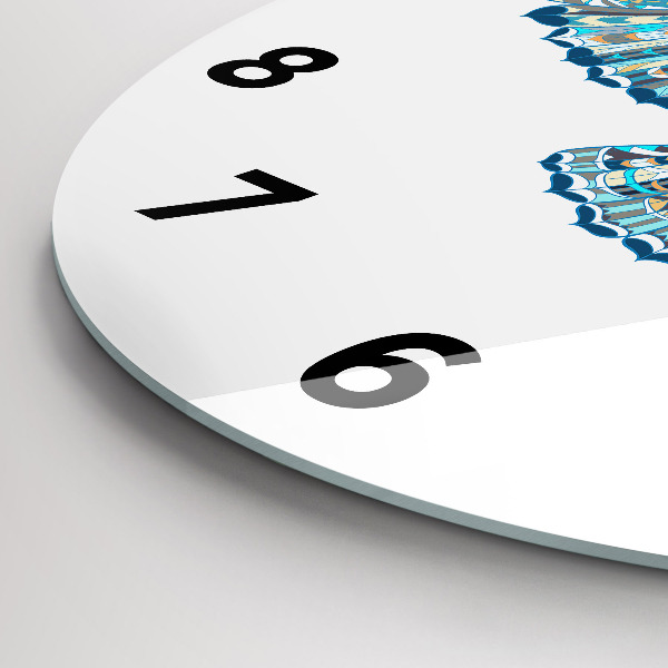 Ceas rotund de perete din sticlă Bufniță în zbor