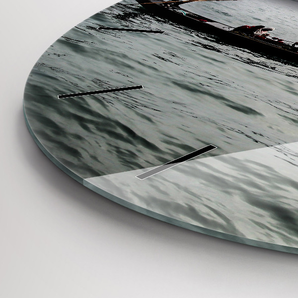 Ceas rotund de perete din sticlă Gondola in Venetia