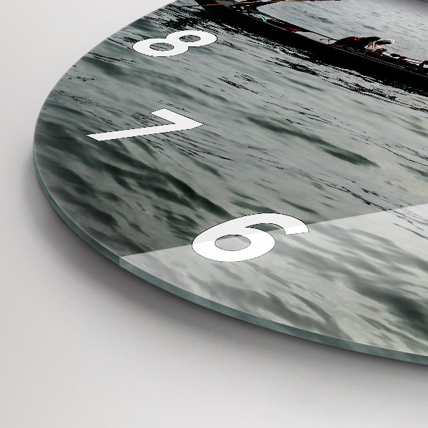 Ceas rotund de perete din sticlă Gondola in Venetia