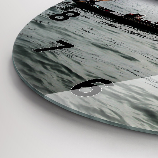 Ceas rotund de perete din sticlă Gondola in Venetia