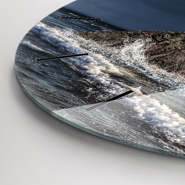 Ceas rotund de perete din sticlă Far