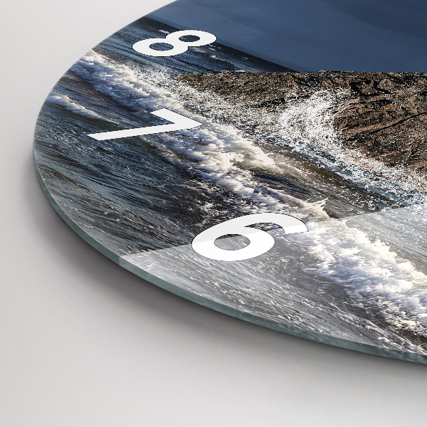 Ceas rotund de perete din sticlă Far