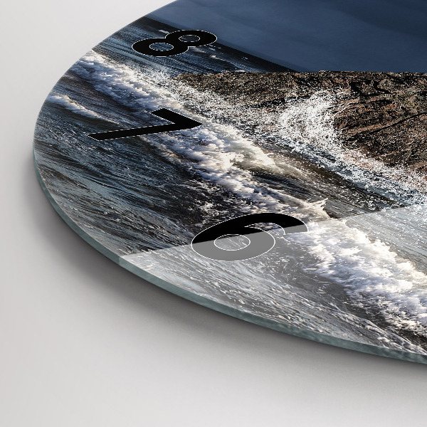 Ceas rotund de perete din sticlă Far