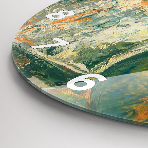 Ceas rotund de perete din sticlă Poziția elefantului pictat