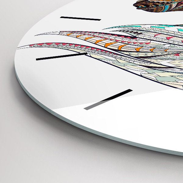 Ceas rotund de perete din sticlă Ilustrație de cal