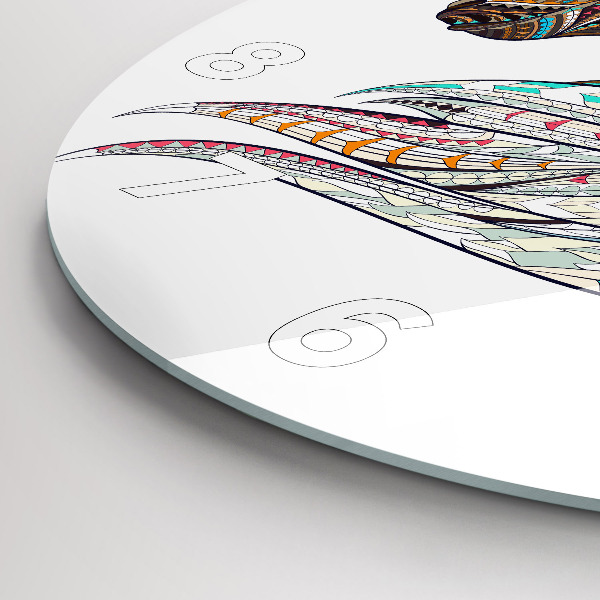 Ceas rotund de perete din sticlă Ilustrație de cal