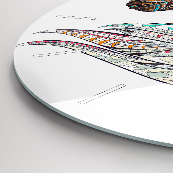 Ceas rotund de perete din sticlă Ilustrație de cal