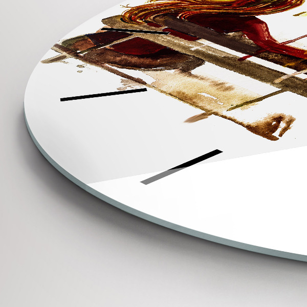 Ceas rotund de perete din sticlă Peisaj de toamnă