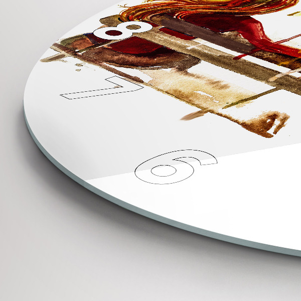 Ceas rotund de perete din sticlă Peisaj de toamnă