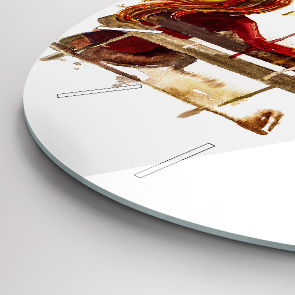 Ceas rotund de perete din sticlă Peisaj de toamnă