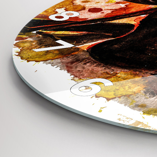 Ceas rotund de perete din sticlă Dragoste și un cuplu de îndrăgostiți