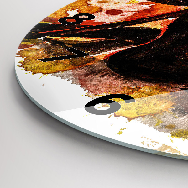 Ceas rotund de perete din sticlă Dragoste și un cuplu de îndrăgostiți