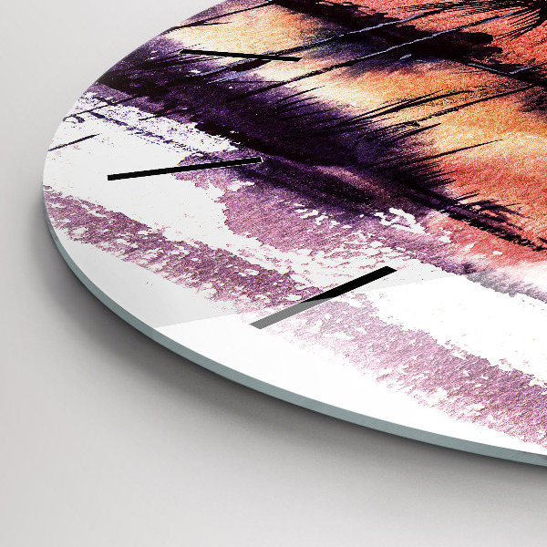 Ceas rotund de perete din sticlă Peisaj tropical