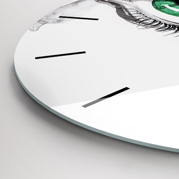 Ceas rotund de perete din sticlă Abstracția ochiului uman