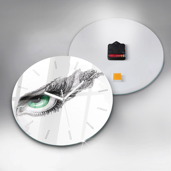 Ceas rotund de perete din sticlă Abstracția ochiului uman