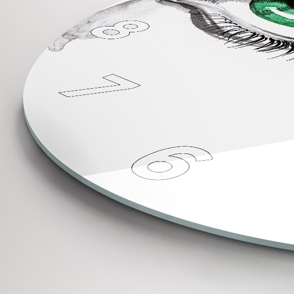 Ceas rotund de perete din sticlă Abstracția ochiului uman