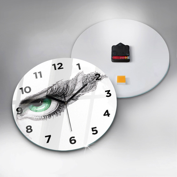 Ceas rotund de perete din sticlă Abstracția ochiului uman