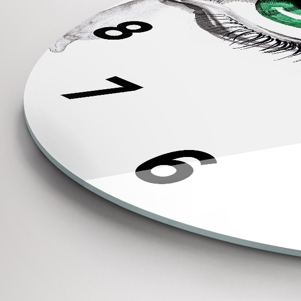 Ceas rotund de perete din sticlă Abstracția ochiului uman