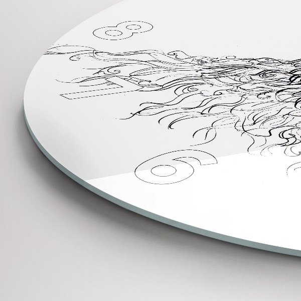 Ceas rotund de perete din sticlă Desen al unui ochi uman