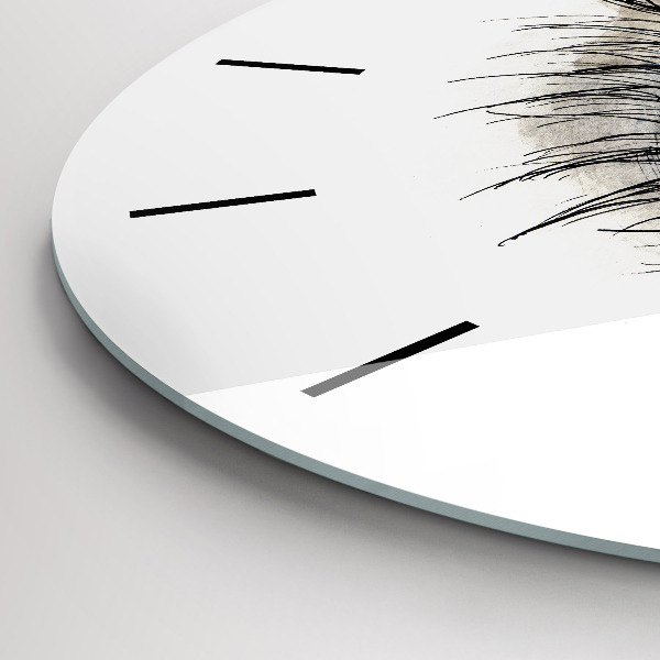 Ceas rotund de perete din sticlă Floarea soarelui în ochi