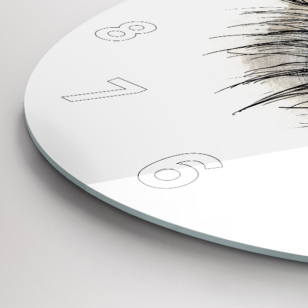 Ceas rotund de perete din sticlă Floarea soarelui în ochi