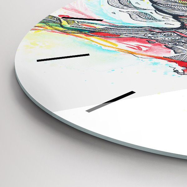 Ceas rotund de perete din sticlă Papagal colorat în zbor