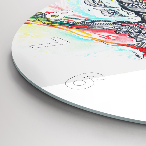 Ceas rotund de perete din sticlă Papagal colorat în zbor