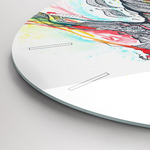 Ceas rotund de perete din sticlă Papagal colorat în zbor