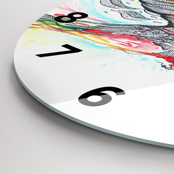 Ceas rotund de perete din sticlă Papagal colorat în zbor